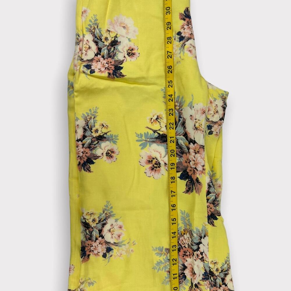 Feather Bone Talese Yellow Floral Wide Leg Pants Size 2 - Picture 9 of 9